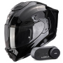 Casque Full Face Scorpion Exo 1500 Air Solid Black + Kit Bluetooth Lokui K30