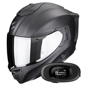 Full Face Scorpion Exo 1500 Air Solid Matt Black + Kit bluetooth 5R Lite Solo