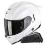 Casque Full Face Scorpion Exo 1500 Air Solid Pearl White + Kit bluetooth Exo-Com Link-1