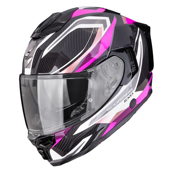 Full Face Scorpion Exo 1500 Carbon Air Hydro Black White Pink