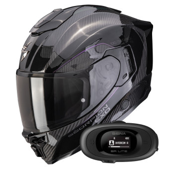 Full Face Scorpion Exo 1500 Carbon Air Mundi Black Chameleon + Kit bluetooth 5R Lite Solo