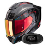 Casque Full Face Scorpion Exo 1500 Carbon Air Mundi Black Red + Kit bluetooth 5R Lite Solo
