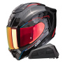 Casque Full Face Scorpion Exo 1500 Carbon Air Mundi Black Red + Kit bluetooth Exo-Com Link-1