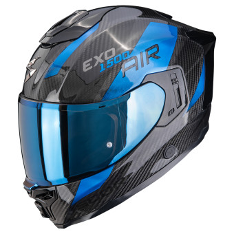 Full Face Scorpion Exo 1500 Carbon Air Platted Black Blue