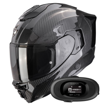 Casque Full Face Scorpion Exo 1500 Carbon Air Solid Black + Kit bluetooth 5R Lite Solo Casque Full Face Scorpion Exo 1500 Carbon Air Solid Black + Kit bluetooth 5R Lite Solo