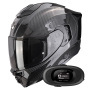 Casque Full Face Scorpion Exo 1500 Carbon Air Solid Black + Kit bluetooth 5R Lite Solo