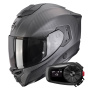 Casque Full Face Scorpion Exo 1500 Carbon Air Solid Matt Black + Kit Bluetooth 5S Solo