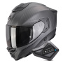 Casque Full Face Scorpion Exo 1500 Carbon Air Solid Matt Black + Kit Bluetooth BT Mini