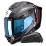 Casque Full Face Scorpion Exo 1500 Carbon Air Zity Black Red Blue + Kit bluetooth Exo-Com Link-1