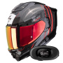 Casque Full Face Scorpion Exo 1500 Carbon Air Zity Black Red + Kit bluetooth 5R Lite Solo
