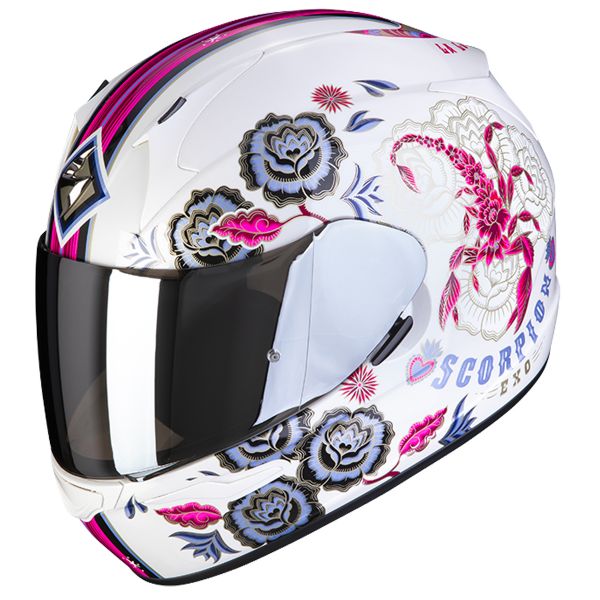 Full Face Scorpion Exo 390 Chica II White Pink