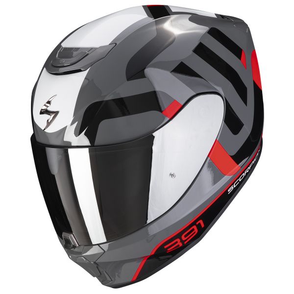 Full Face Scorpion Exo 391 Arok Grey Red Black Full Face Scorpion Exo 391 Arok Grey Red Black