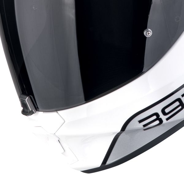 Scorpion Exo 391 Arok White Black Silver + Kit Bluetooth BT Mini