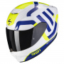 Casque Full Face Scorpion Exo 391 Arok White Blue Neon Yellow
