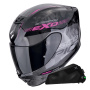 Casque Full Face Scorpion Exo 391 Ava Black Pink + Kit bluetooth Exo-Com Link-1C