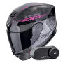 Casque Full Face Scorpion Exo 391 Ava Black Pink + Bluetooth Kit Lokui K30
