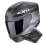 Casque Full Face Scorpion Exo 391 Ava Matt Black Silver + BT Mini Bluetooth Kit