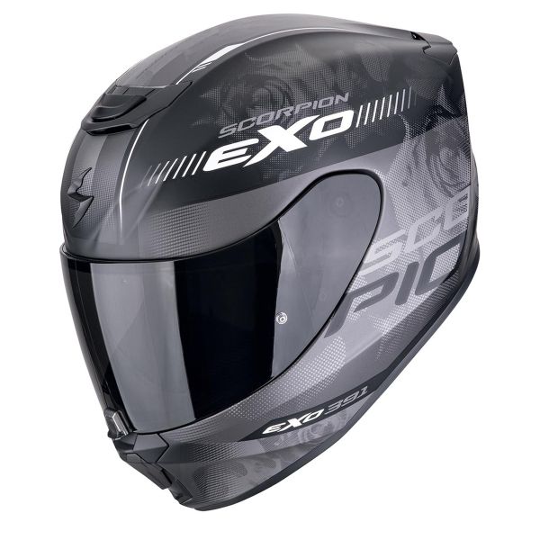 Full Face Scorpion Exo 391 Ava Matt Black Silver Full Face Scorpion Exo 391 Ava Matt Black Silver