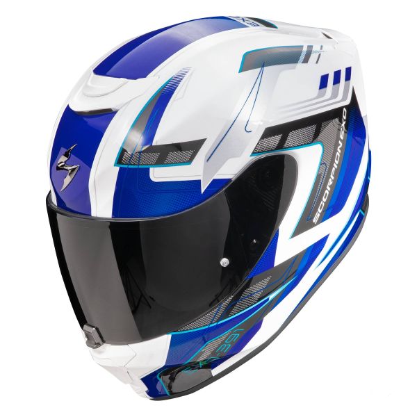 Full Face Scorpion Exo 391 Captor White Blue Full Face Scorpion Exo 391 Captor White Blue
