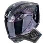 Casque Full Face Scorpion Exo 391 Clutter Black Chameleon + Kit Bluetooth BT Mini