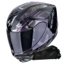 Casque Full Face Scorpion Exo 391 Clutter Black Chameleon + Kit bluetooth Exo-Com Link-1C