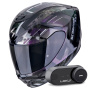 Casque Full Face Scorpion Exo 391 Clutter Black Chameleon + Kit Bluetooth Lokui K30