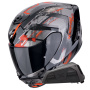 Casque Full Face Scorpion Exo 391 Clutter Black Red + Kit bluetooth Exo-Com Link-1