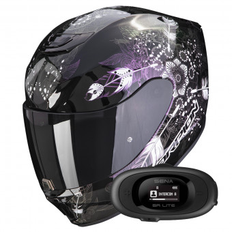 Full Face Scorpion Exo 391 Dream Black Chameleon + Kit bluetooth 5R Lite