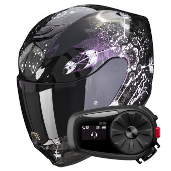 Full Face Scorpion Exo 391 Dream Black Chameleon + Kit Bluetooth 5S