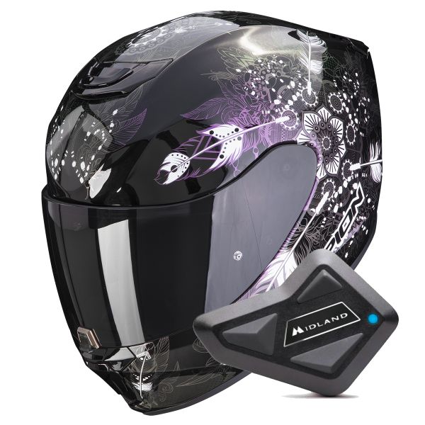 Full Face Scorpion Exo 391 Dream Black Chameleon + Kit bluetooth BT Mini