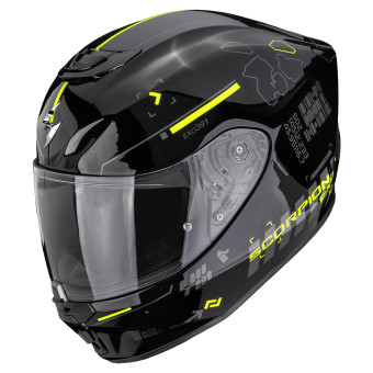 Full Face Scorpion Exo 391 Iron Black Neon Yellow