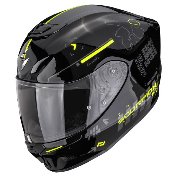 Full Face Scorpion Exo 391 Iron Black Neon Yellow