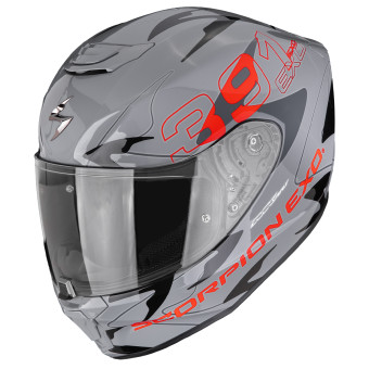 Full Face Scorpion Exo 391 Key Grey Black Red