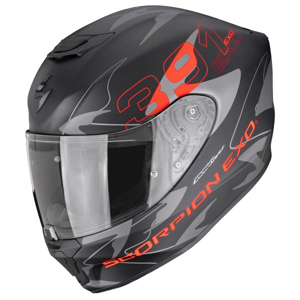 Full Face Scorpion Exo 391 Key Matt Black Silver Red