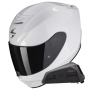 Casque Full Face Scorpion Exo 391 Solid Pearl White + Kit bluetooth Exo-Com Link-1