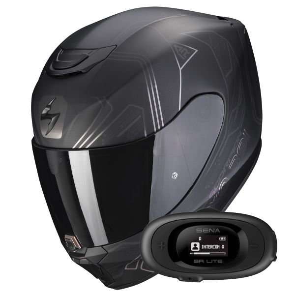 Full Face Scorpion Exo 391 Spada Matt Black Chameleon + Kit bluetooth 5R Lite