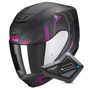 Full Face Scorpion Exo 391 Spada Matt Black Pink + Kit bluetooth BT Mini