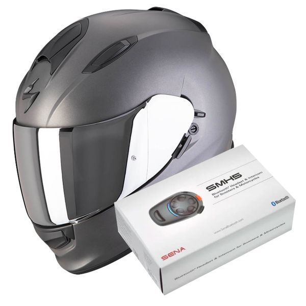 Full Face Scorpion Exo 491 Anthracite Matt + Kit Bluetooth SMH5 Full Face Scorpion Exo 491 Anthracite Matt + Kit Bluetooth SMH5