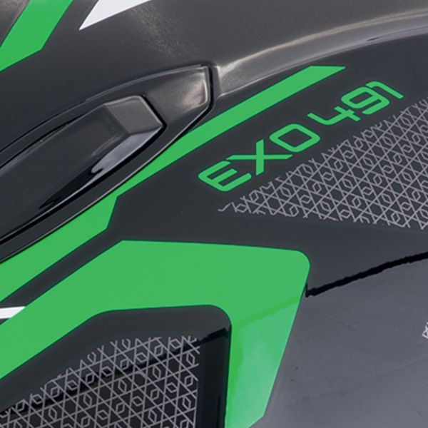 Scorpion Exo 491 Kripta Black Green White + Kit bluetooth 5R Lite