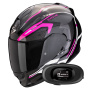 Casque Full Face Scorpion Exo 491 Kripta Black Pink White + Kit bluetooth 5R Lite Solo