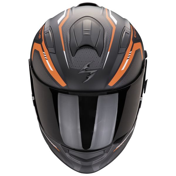 Scorpion Exo 491 Kripta Matt Black Orange White + Kit bluetooth 5R Lite Solo