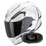 Casque Full Face Scorpion Exo 491 Kripta White Black + Kit bluetooth 5R Lite Solo