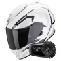Casque Full Face Scorpion Exo 491 Kripta White Black + Kit Bluetooth 5S Solo