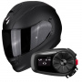 Casque Full Face Scorpion Exo 491 Matt Black + Kit Bluetooth 5S