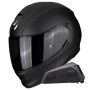 Casque Full Face Scorpion Exo 491 Matt Black + Exo-Com Link-1 Bluetooth kit