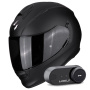 Casque Full Face Scorpion Exo 491 Matt Black + Kit Bluetooth Lokui K30