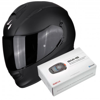 Pack Casque + Kit bluetooth et intercom : Shoei J-Cruise II Matt Black +  Kit Bluetooth 5S Solo