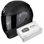 Casque Full Face Scorpion Exo 491 Matt Black + Kit Bluetooth SMH5
