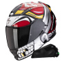 Casque Full Face Scorpion Exo 491 Pirate Red + Exo-Com Link-1C Bluetooth Kit