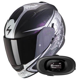 Full Face Scorpion Exo 491 Run Matt Black Chameleon + Kit bluetooth 5R Lite